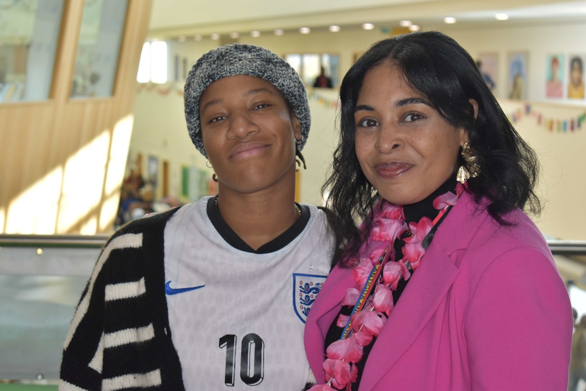 BBC Radio Suffolk DJ and broadcaster Angelle Joseph with Ellisha Soanes, an Eastern Education Group consultant